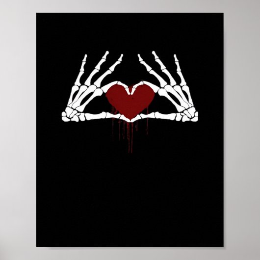 Naar de dood - Skelet Hart Handen Poster (Voorkant)