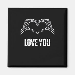 Naar de dood - Skeleton Heart Hands Classic Magneet