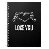 Naar de dood - Skeleton Heart Hands Classic Notitieboek (Voorkant)