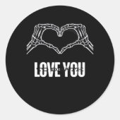 Naar de dood - Skeleton Heart Hands Classic Ronde Sticker (Voorkant)