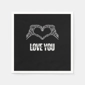 Naar de dood - Skeleton Heart Hands Classic Servet (Voorkant)