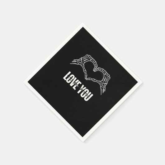 Naar de dood - Skeleton Heart Hands Classic Servet (Hoek)