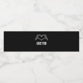 Naar de dood - Skeleton Heart Hands Classic Waterfles Etiket (Enkel label)