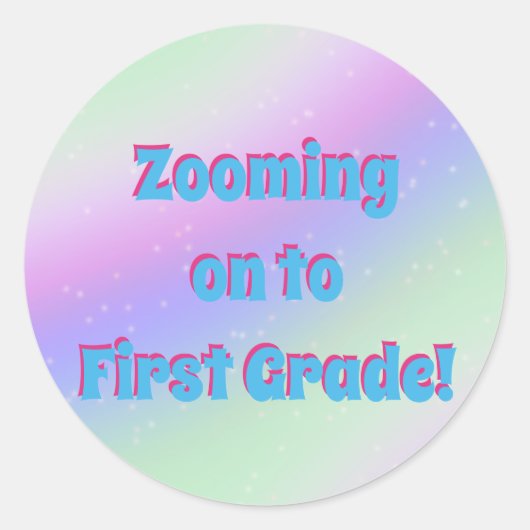 Naar de eerste klas. ronde sticker (Voorkant)