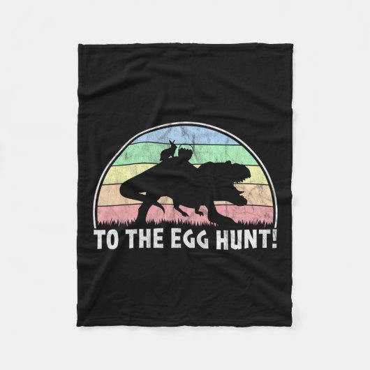 Naar de eierjacht - T-rex Bunny Dinosaurus Pasen Fleece Deken (Voorkant)