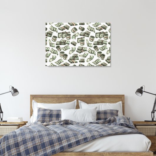 Naar de Geld Canvas Print (Insitu (Slaapkamer))