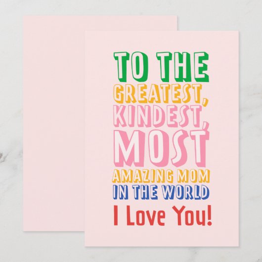 Naar de grootste meest verbazingwekkende Moederdag Feestdagenkaart (Voorkant / Achterkant)