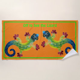 Naar de hagedis strandlaken