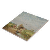Naar de Hayfield, 1853 (olie op karton) Tegeltje (Zijkant)