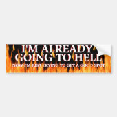 Naar de hel bumpersticker (Voorkant)