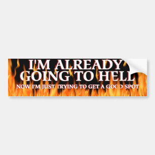Naar de hel bumpersticker