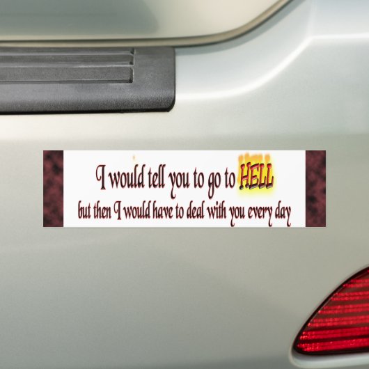 Naar de hel bumpersticker (Op auto)