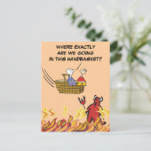 Naar de hel in een handmand Briefkaart (Staand voorkant)
