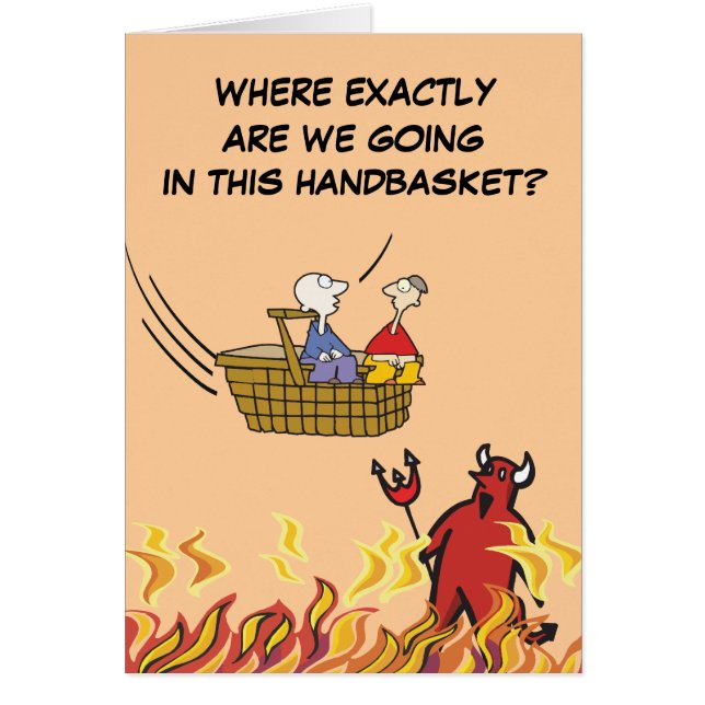 Naar de hel in een handmand Kaart (Voorkant)