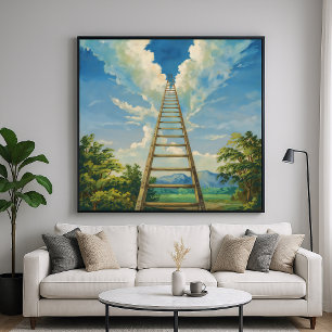 Naar de hemel - Surrealistische illustratie Stijl  Poster