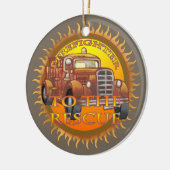 Naar de hulpbrandweerwagen keramisch ornament (Links)