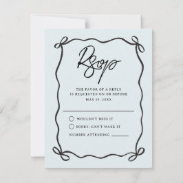 Naar de kapel Coquette strik bruiloft RSVP Kaartje