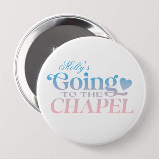 Naar de kapel gaan - Custom Bride Design Ronde Button 4,0 Cm (Voorkant /achterkant)