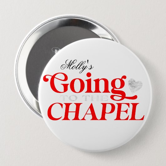 Naar de kapel gaan - Custom Wedding Party Design Ronde Button 4,0 Cm (Voorkant /achterkant)