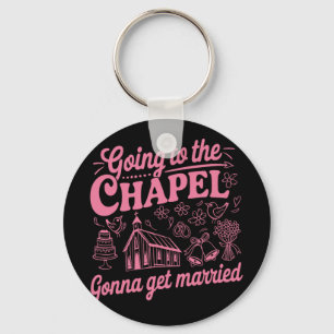 Naar de kapel gaan om te trouwen vrijgezellenfeest sleutelhanger