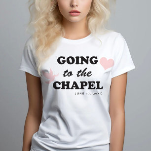 Naar de Kapel Retro 70's Bruidsthema T-shirt