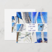 Naar de kapitein van onze Artistieke Witte Zeilen Save The Date (Voorkant / Achterkant)