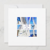 Naar de kapitein van onze Artistieke Witte Zeilen Save The Date (Achterkant)