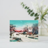 Naar de kerk, kerstmis van J. Hoover & Son Briefkaart (Staand voorkant)