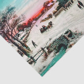 Naar de kerk, kerstmis van J. Hoover & Son Tissuepapier (Detail)