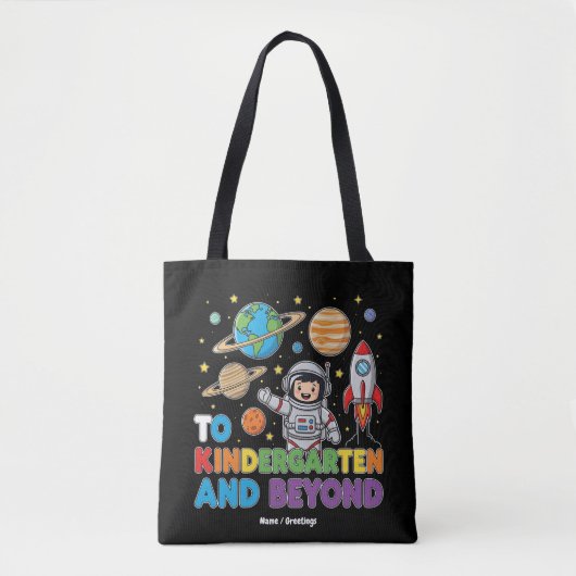 Naar de kleuterschool en daarbuiten Astronaut Funn Tote Bag (Voorkant)