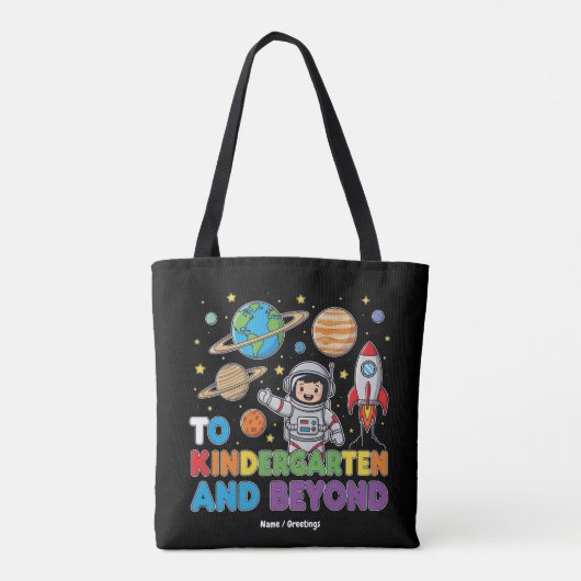 Naar de kleuterschool en daarbuiten Astronaut Funn Tote Bag (Achterkant)