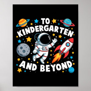 Naar de kleuterschool en verder astronaut terug na poster