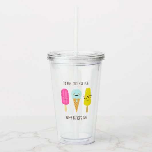 Naar de koelste Pop - Vaderdag Acryl Drinkbeker (Voorkant)