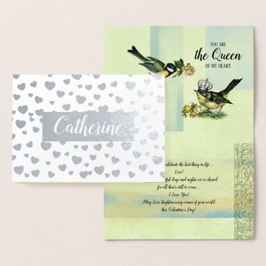 Naar de koningin van mijn hart. Valentijnsdag Folie Kaarten (Display)