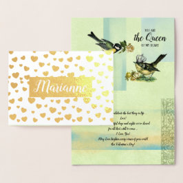 Naar de koningin van mijn hart. Valentijnsdag Folie Kaarten