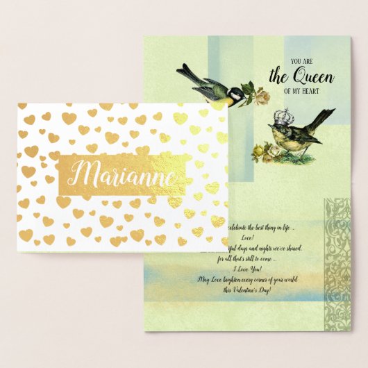 Naar de koningin van mijn hart. Valentijnsdag Folie Kaarten (Display)