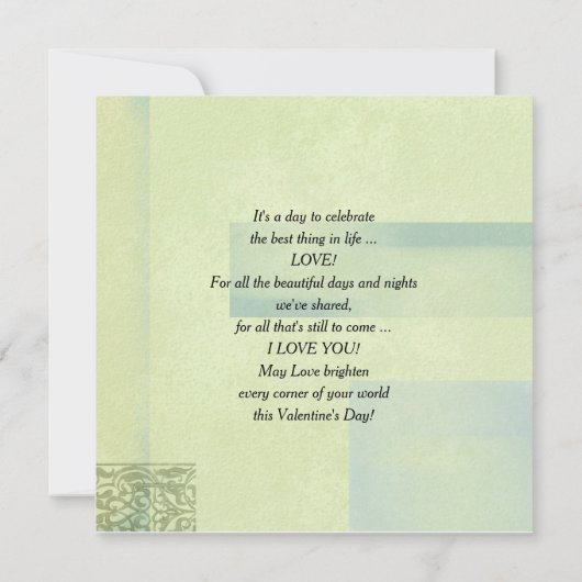 Naar de koningin van mijn hart. Valentijnsdag Kaar Kaart (Achterkant)