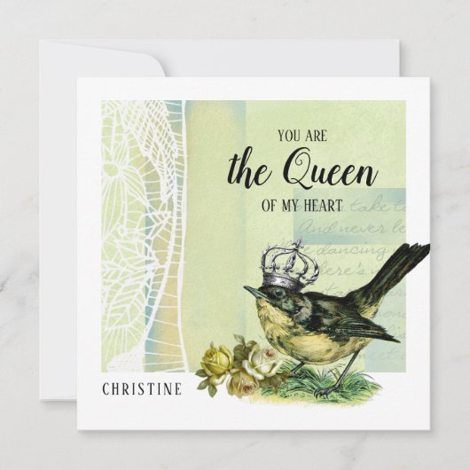 Naar de koningin van mijn hart. Valentijnsdag Kaar Kaart (Voorkant)