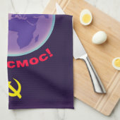 naar de kosmos! Sovjet-ruimte kunst. Theedoek (Quarter Fold)