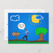 Naar de krankzinnigheid geleid briefkaart (Voorkant / Achterkant)