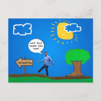 Naar de krankzinnigheid geleid briefkaart