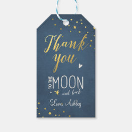 Naar de labels van de maan Gift dank je Baby showe Cadeaulabel