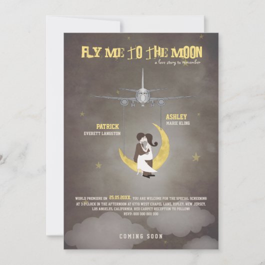 Naar de maan 2 - Poster met films - bruiloft Kaart (Voorkant)