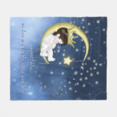 Naar de maan baby shower fleece deken (Voorkant (Horizontaal))