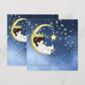 Naar de maan Baby Shower Kaart (Voorkant / Achterkant)