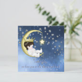 Naar de maan Baby Shower Kaart (Staand voorkant)