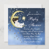 Naar de maan Baby Shower Kaart (Achterkant)