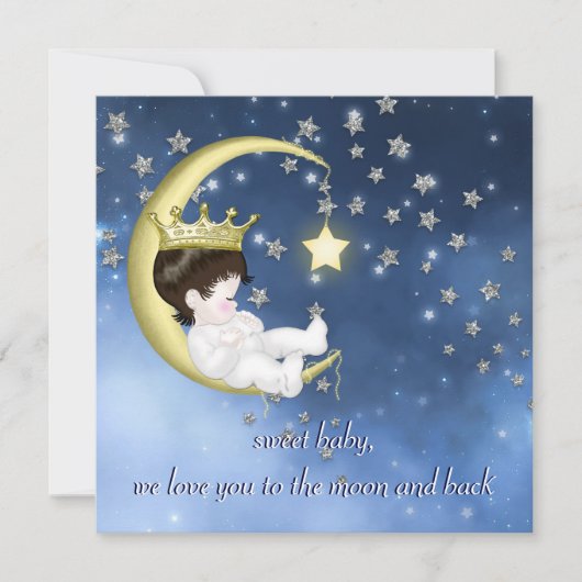 Naar de maan Baby Shower Kaart (Voorkant)