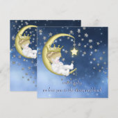 Naar de maan Baby Shower Kaart (Voorkant / Achterkant)