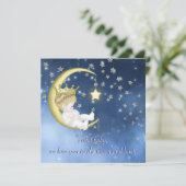 Naar de maan Baby Shower Kaart (Staand voorkant)